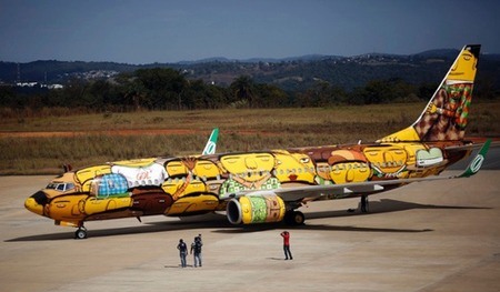 هواپیمای جالب تیم ملی برزیل / عکس