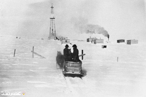 دکل حفاری در برف - عصر نفت