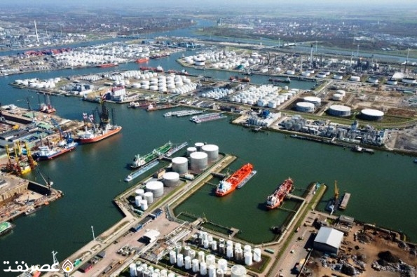 بندر نفتی رتردام در غرب هلند در کناره دریای شمال - عصر نفت