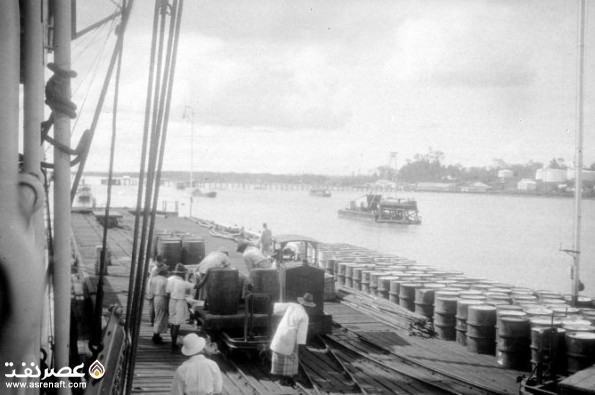 اسکله نفتی شل در سال 1929 / عکس