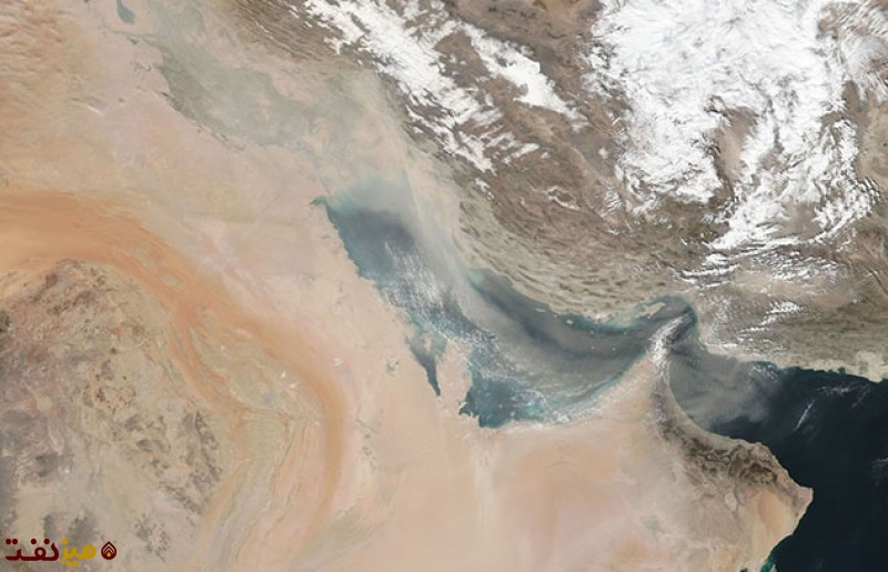 عکس ناسا ازگردوغبار امروز برفراز خلیج فارس