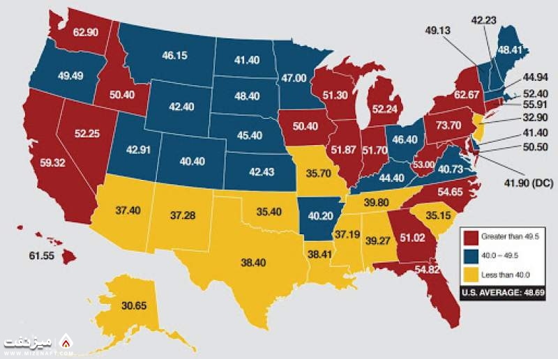 کدام ایالت‌ها در آمریکا بنزین بیشتری مصرف می‌کنند ؟