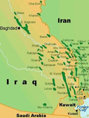 میادین نفتی مرزی ایران و عراق+نقشه
