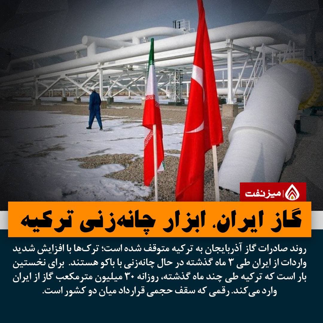 رکوردزنی ترکیه در واردات گاز ایران