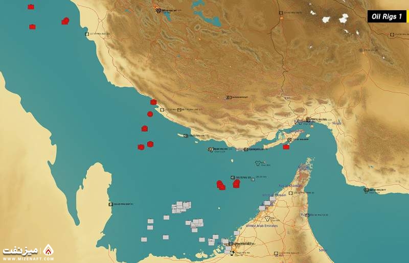 نقشه خلیج فارس | میز نفت