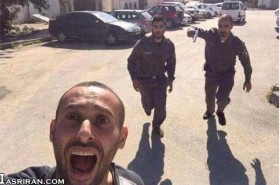 سلفی یک فلسطینی در حال فرار!